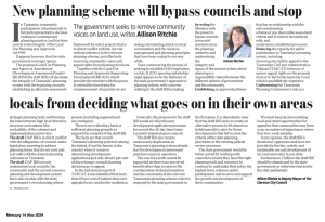 Mercury Opinion Piece: New planning scheme will bypass councils and stop locals from deciding what goes on in heir own areas